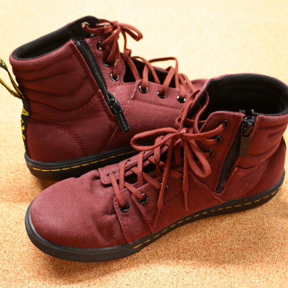 Dr Doc Martens ROZARYA II Womens Size 9 Canvas Red Retro Ray Lace Up Zip side - Picture 6 of 8